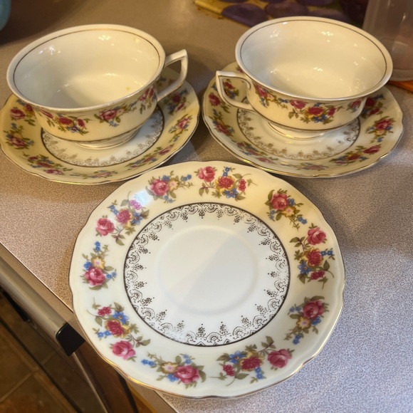 Floral Tea Cup and Saucer Set - Picture 1 of 4